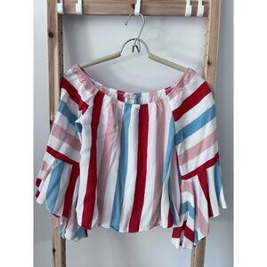 BSB Jeans Striped Top Butterfly Sleeves ( S )